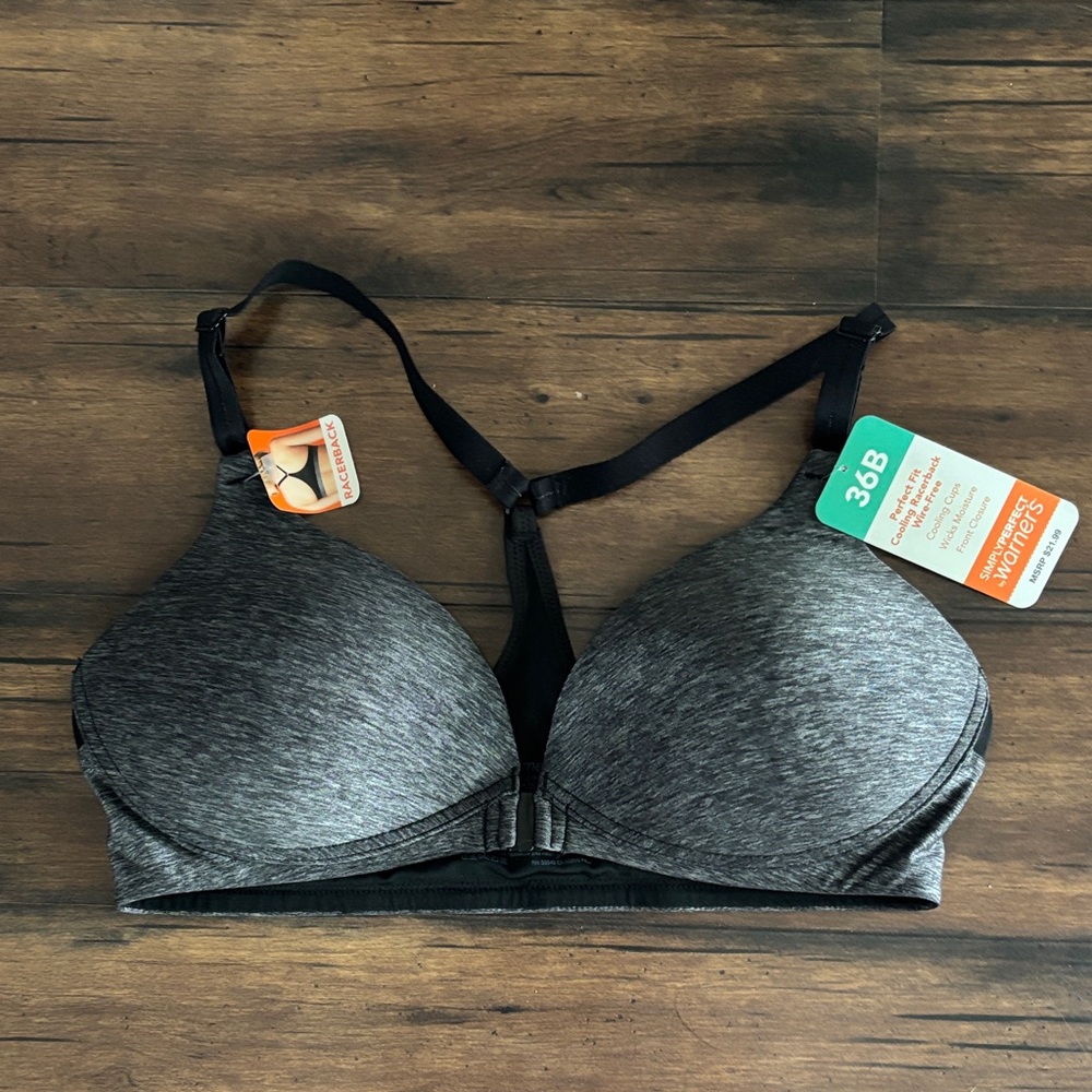 Warner's Charcoal Gray Bra